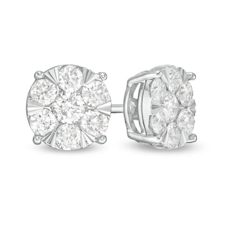 1 CT. T.W. Composite Diamond Stud Earrings in 10K White Gold | Zales Outlet