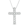 Thumbnail Image 1 of 1/4 CT. T.W. Diamond Cross Pendant in 10K White Gold