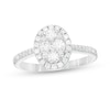 Thumbnail Image 1 of 3/4 CT. T.W. Oval Multi-Diamond Frame Ring in 10K White Gold