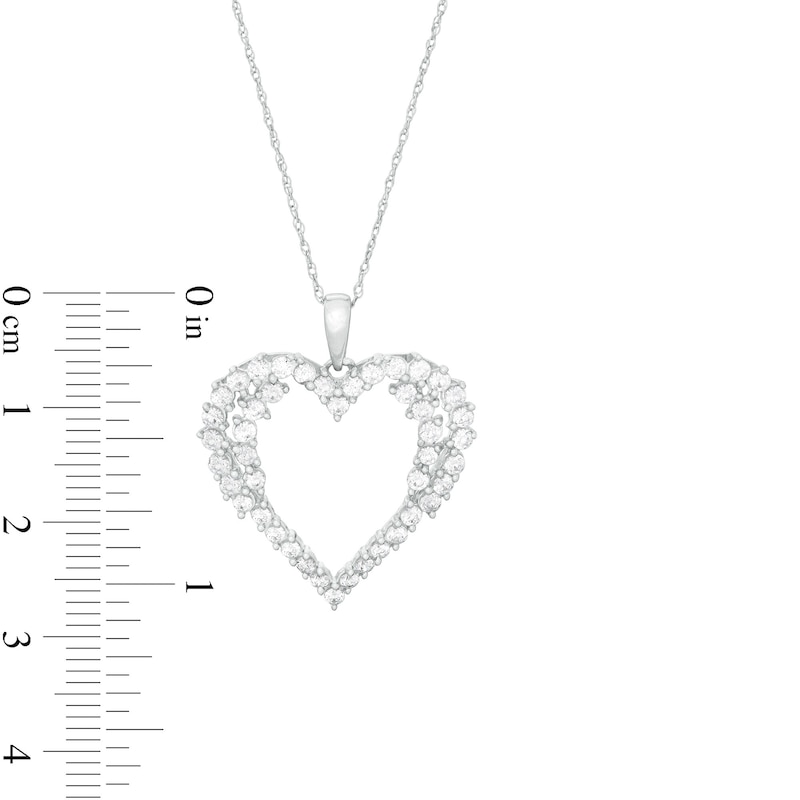 1 CT. T.W. Diamond Heart Pendant in 10K White Gold