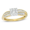 Thumbnail Image 0 of 1/4 CT. T.W. Cushion Multi-Diamond Promise Ring in 10K Two-Tone Gold