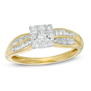 1/15 CT. T.W. Multi-Diamond Promise Ring in 10K Gold