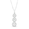 Thumbnail Image 1 of 1/2 CT. T.W. Multi-Diamond Frame Trio Drop Pendant in 10K White Gold