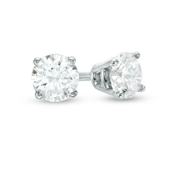 1/4 CT. T.W. Diamond Solitaire Stud Earrings in 10K White Gold | Zales ...