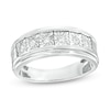 Thumbnail Image 1 of Men's 1/4 CT. T.W. Diamond Square Illusion Wedding Band in 10K White Gold