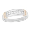 Thumbnail Image 1 of Men's 3/8 CT. T.W. Diamond Channel-Set Wedding Band in 10K Two-Tone Gold