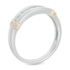 Thumbnail Image 2 of Men's 3/8 CT. T.W. Diamond Channel-Set Wedding Band in 10K Two-Tone Gold