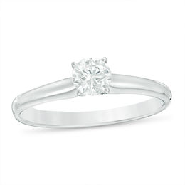 1/2 CT. Certified Diamond Solitaire Engagement Ring in 14K White Gold (I/SI2)