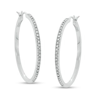 Zales 50mm Sterling Silver Hoop Earrings