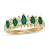 Thumbnail Image 1 of EFFY™ Collection Marquise Emerald and 1/5 CT. T.W. Diamond Five Stone Ring in 14K Gold