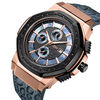 Thumbnail Image 2 of Men's JBW Saxon 1/6 CT. T.W. Diamond 18K Rose Gold Plate Strap Watch with Black Dial (JB-6101L-10C)