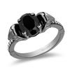 Thumbnail Image 1 of Enchanted Disney Villains Jafar Oval Onyx and 1/15 CT. T.W. Diamond Snake Ring in Sterling Silver with Black Rhodium