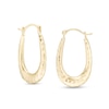 Thumbnail Image 0 of 15.0 x 23.5mm Hammered Oval Hoop Earrings in 14K Gold