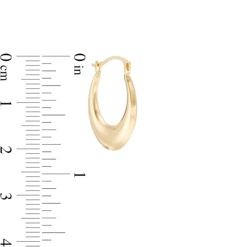 Puffed Oval Hoop Earrings in 14K Gold