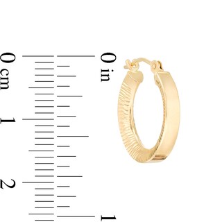 3.0 x 16.0mm Textured Hoop Earrings in 14K Gold | Zales Outlet
