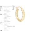 Thumbnail Image 3 of 16.0mm Diamond-Cut Ribbed Hoop Earrings in 14K Gold