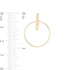 Thumbnail Image 3 of Textured Circle Dangle Hoop Earrings in 14K Gold