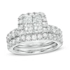 Thumbnail Image 1 of 3 CT. T.W. Quad Princess-Cut Diamond Frame Bridal Set in 14K White Gold