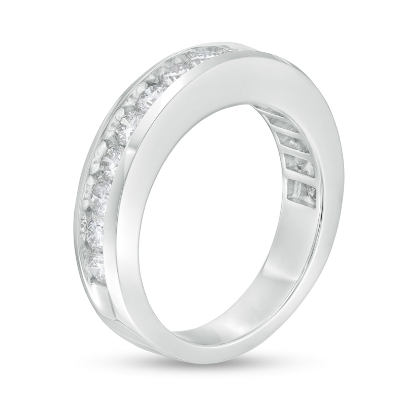 Main Image 3 of 1 CT. T.W. Certified Diamond Band in 14K White Gold (I/SI2)