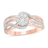 Thumbnail Image 1 of 1/3 CT. T.W. Composite Diamond Bypass Split Shank Ring in 10K Rose Gold