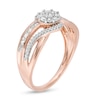 Thumbnail Image 3 of 1/3 CT. T.W. Composite Diamond Bypass Split Shank Ring in 10K Rose Gold