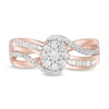 Thumbnail Image 4 of 1/3 CT. T.W. Composite Diamond Bypass Split Shank Ring in 10K Rose Gold