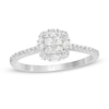 Thumbnail Image 0 of 3/8 CT. T.W. Princess-Cut Quad Diamond Frame Engagement Ring in 10K White Gold