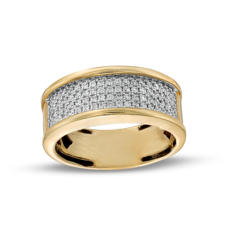 Men's 3/4 CT. T.W. Diamond Multi-Row Band in 10K Gold