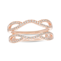 1/4 CT. T.W. Diamond Twist Contour Solitaire Enhancer in 14K Rose Gold