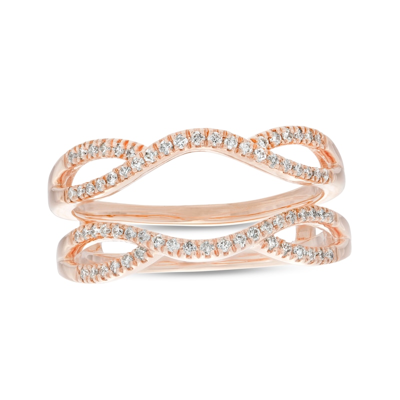 Main Image 1 of 1/4 CT. T.W. Diamond Twist Contour Solitaire Enhancer in 14K Rose Gold