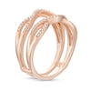 Thumbnail Image 2 of 1/4 CT. T.W. Diamond Twist Contour Solitaire Enhancer in 14K Rose Gold