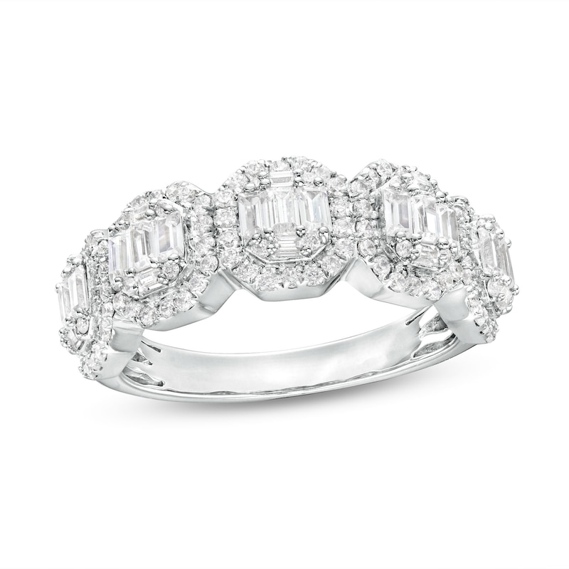 Main Image 1 of 1 CT. T.W. Octagon Multi-Diamond Five Stone Ring in 14K White Gold