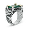 Thumbnail Image 2 of EFFY™ Collection Men's Rectangle Malachite Reptile Scale Ring in Sterling Silver and 14K Gold