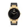 Thumbnail Image 1 of Men's Citizen Eco-Drive® Axiom Gold-Tone Black Leather Strap Watch with Black Dial (Model: AU1062-05E)