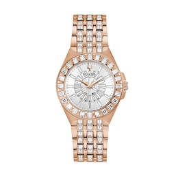 Ladies' Bulova Phantom Crystal Accent Rose-Tone IP Watch with Silver-Tone Dial (Model: 98L268)