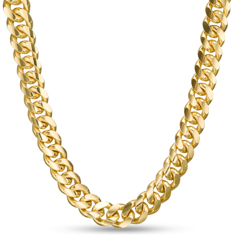 Main Image 1 of Made in Italy 200 Gauge Cuban Curb Chain Necklace in Sterling Silver with 18K Gold Plate - 22&quot;