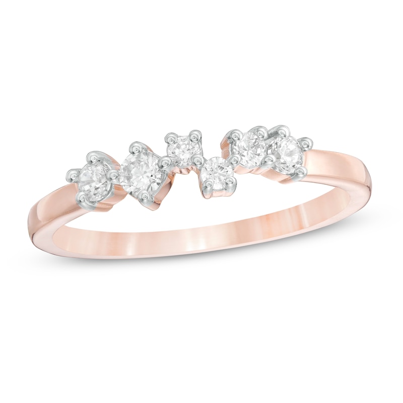 Main Image 1 of 1/4 CT. T.W. Diamond Scatter Band in 10K Rose Gold