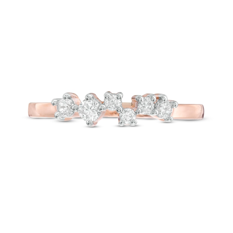 Main Image 4 of 1/4 CT. T.W. Diamond Scatter Band in 10K Rose Gold