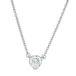 Zales Private Collection 1/3 CT. Certified Colorless Diamond Solitaire Necklace in 14K White Gold (F/I1)