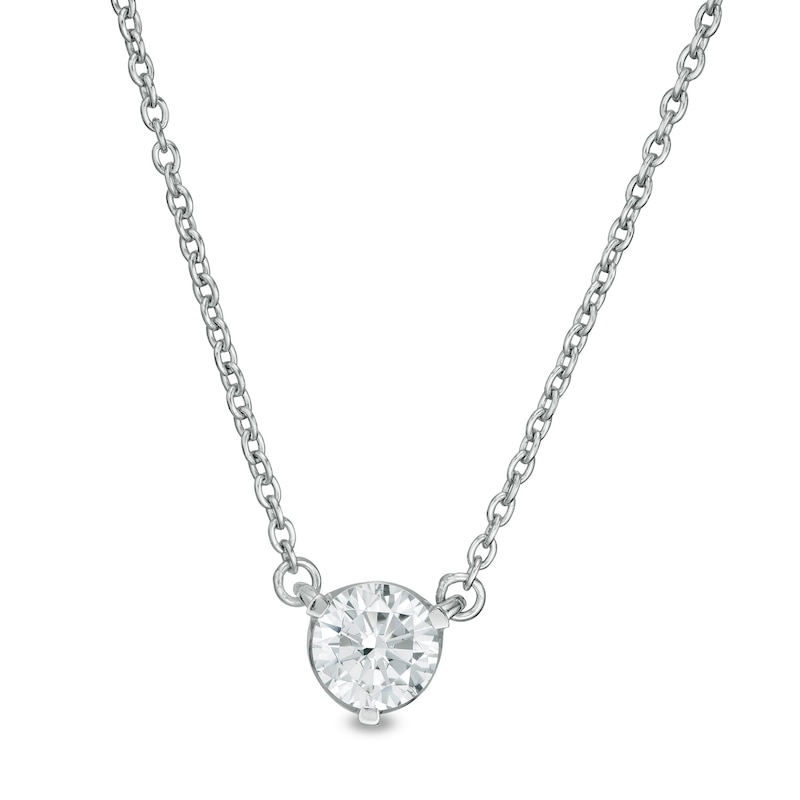 Main Image 1 of Zales Private Collection 1/3 CT. Certified Colorless Diamond Solitaire Necklace in 14K White Gold (F/I1)