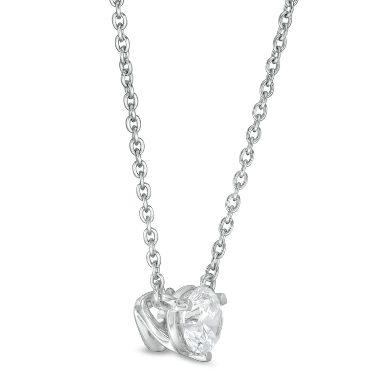 Main Image 3 of Zales Private Collection 1/3 CT. Certified Colorless Diamond Solitaire Necklace in 14K White Gold (F/I1)