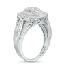 Thumbnail Image 2 of 1 CT. T.W. Composite Diamond Cushion Frame Multi-Row Ring in 10K White Gold
