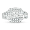 Thumbnail Image 3 of 1 CT. T.W. Composite Diamond Cushion Frame Multi-Row Ring in 10K White Gold
