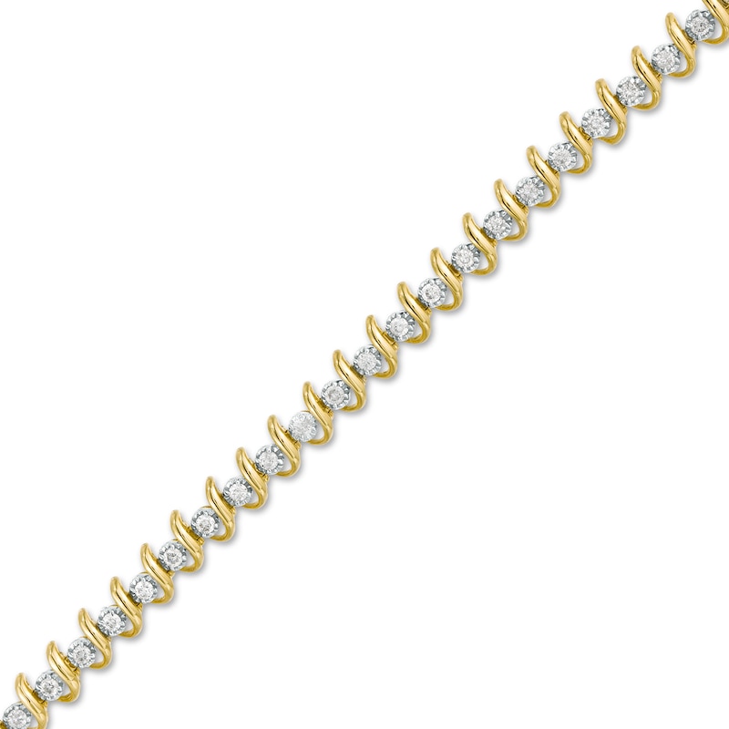 Main Image 1 of 1 CT. T.W. Diamond &quot;S&quot; Tennis Bracelet in 10K Gold