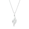 Thumbnail Image 1 of 1/4 CT. T.W. Diamond Three Stone Flame Pendant in 10K White Gold