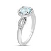 Thumbnail Image 2 of Enchanted Disney Elsa 6.0mm Aquamarine and 1/5 CT. T.W. Diamond Frame Engagement Ring in 14K White Gold