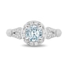 Thumbnail Image 3 of Enchanted Disney Elsa 6.0mm Aquamarine and 1/5 CT. T.W. Diamond Frame Engagement Ring in 14K White Gold