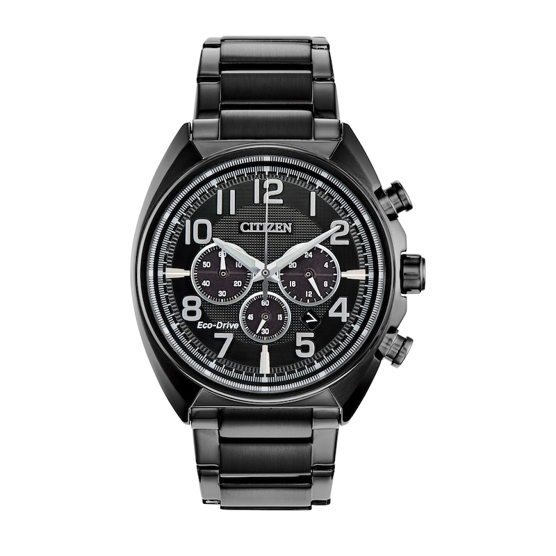 Main Image 2 of Men's Exclusive Citizen Eco-Drive® Brycen Chronograph Black IP Watch and Bracelet Box Set (CA4285-68E)