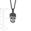 Thumbnail Image 3 of Men's 1/5 CT. T.W. Black Diamond Skull Pendant in Stainless Steel and Black IP - 24&quot;