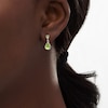 Thumbnail Image 2 of Pear-Shaped Peridot and White Lab-Created Sapphire Rope Frame Drop Earrings in Sterling Silver